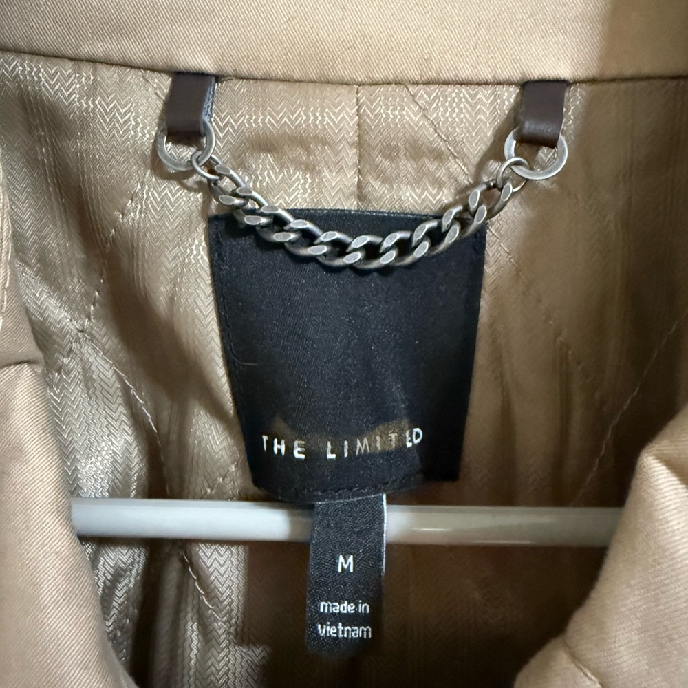 The Limited Tan Trench Coat Belted Double-Breasted Size M - Picture 3 of 6